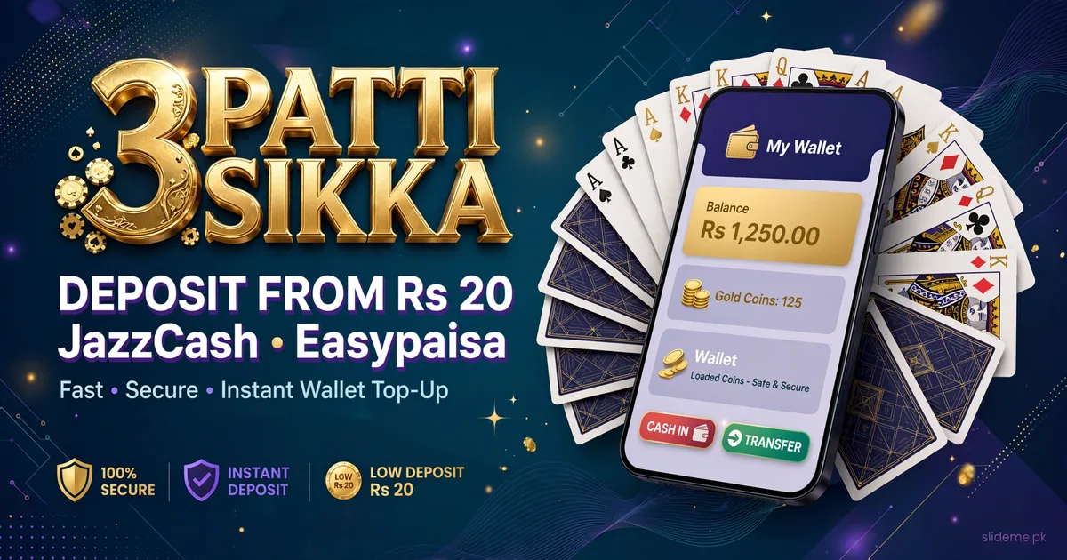 Teen Patti Sikka Game — deposit from Rs 20 via JazzCash and Easypaisa