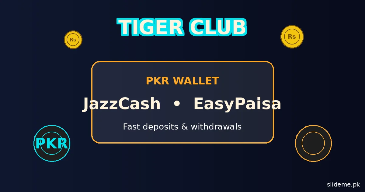 Tiger Club Game payouts — cashing out winnings via JazzCash and EasyPaisa