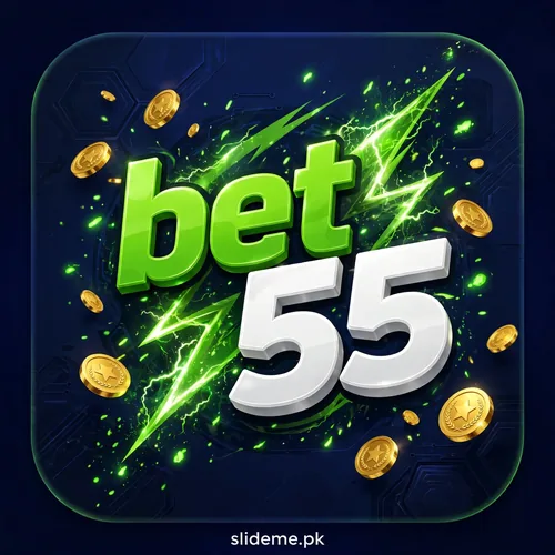BET55 Game app icon with green lightning bolt logo and gold coins