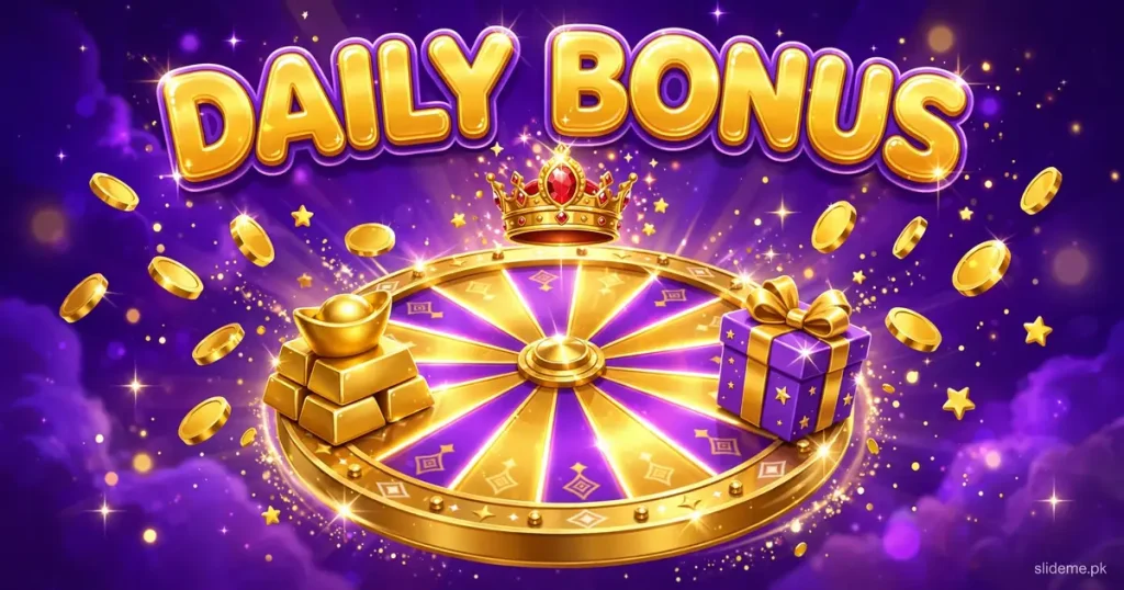 BetPkr daily bonus — golden spin wheel of fortune with rewards
