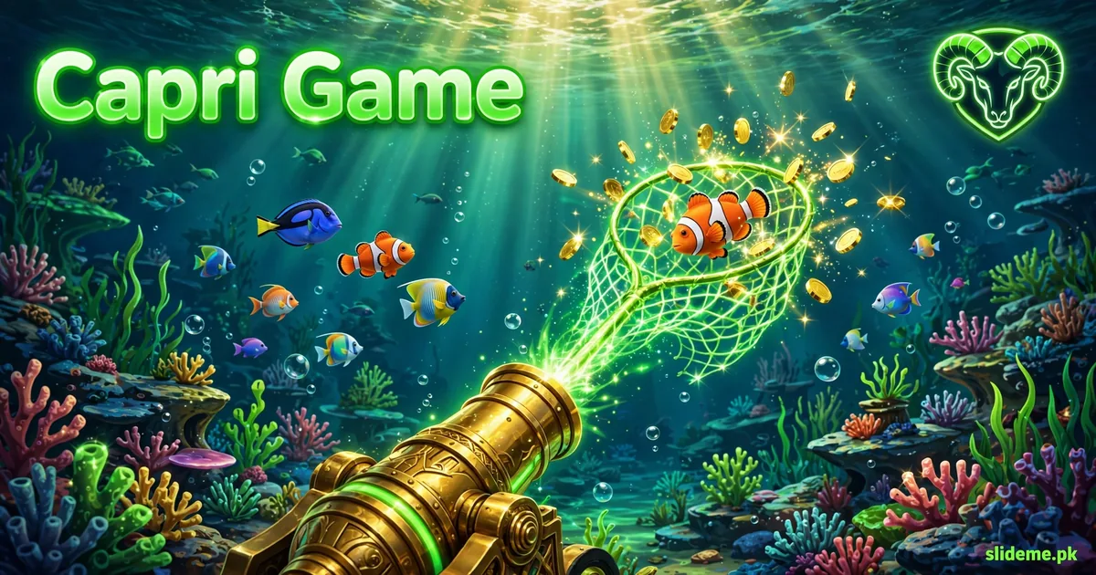 Capri Game fish shooting banner — golden cannon catching tropical fish with coins