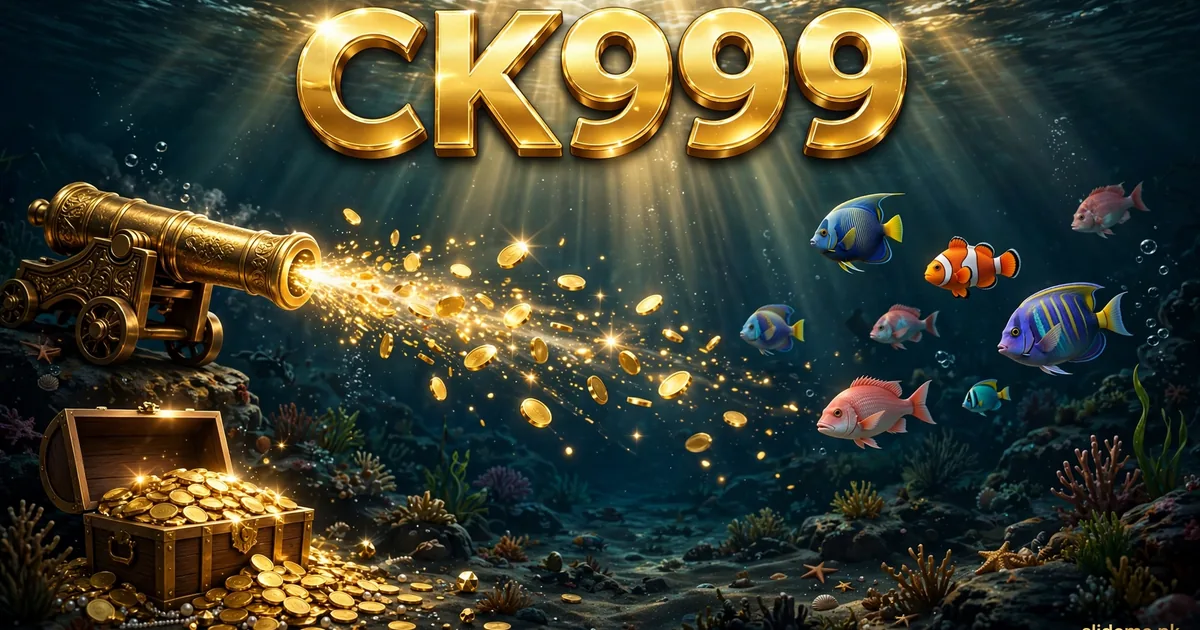 CK999 fishing games banner — golden CK999 text over an underwater fishing scene with coins and a treasure chest