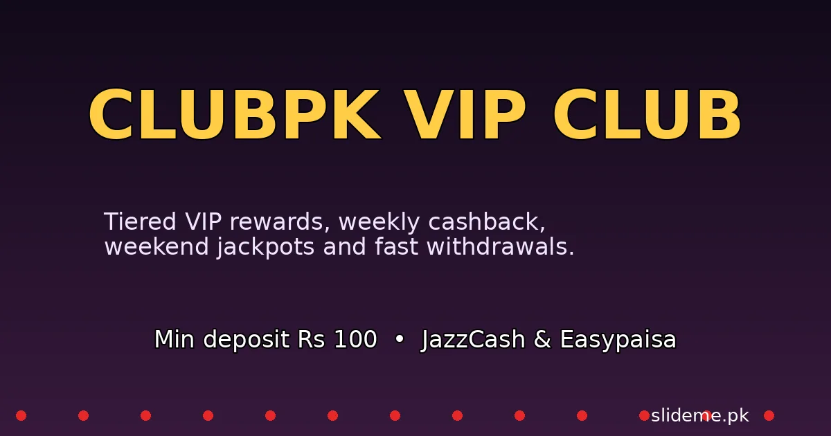 ClubPK VIP club rewards and cashback