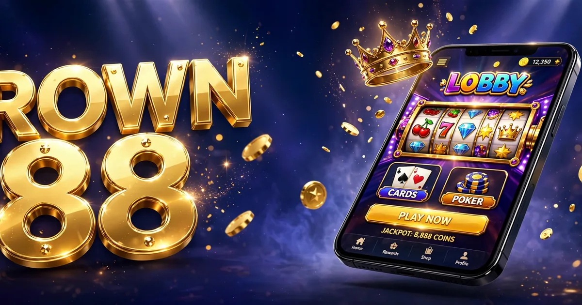 Crown 88 mobile game lobby with slots and bonus rewards