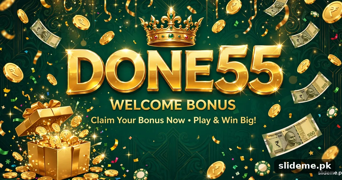 Done 55 Game welcome bonus with gold coins and gift rewards