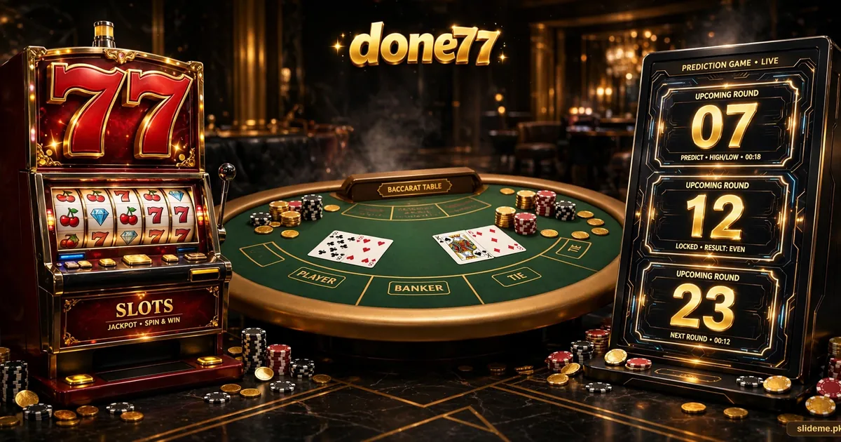 Done77 slots, baccarat and prediction game lobby