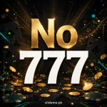 No777 Game official gold and white 777 wordmark on dark luxury casino background