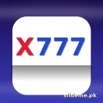 X777 game logo — red X and royal-blue 777 app icon