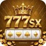 777Sx Game logo with gold crown and golden 777SX slot emblem