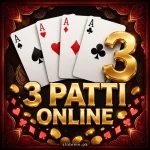 3Patti Online game logo with gold 3Patti Online text and fanned ace cards
