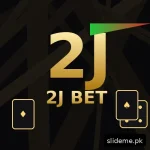 2J Bet Game logo — gold 2J emblem with green-red stripe on black background