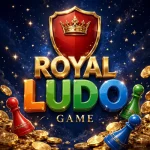 Royal Ludo Game logo — red shield with gold crown and multicolor LUDO