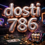 Dosti 786 Game logo — chrome balloon dosti 786 letters