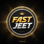 FastJeet Game logo — circular black badge with gold FAST JEET 3D letters, silver accents and golden crown for the real-cash casino app