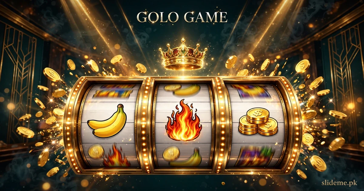Golo Game slot lobby showing Sweet Banana, Fire Jackpot and 9 Coins reels