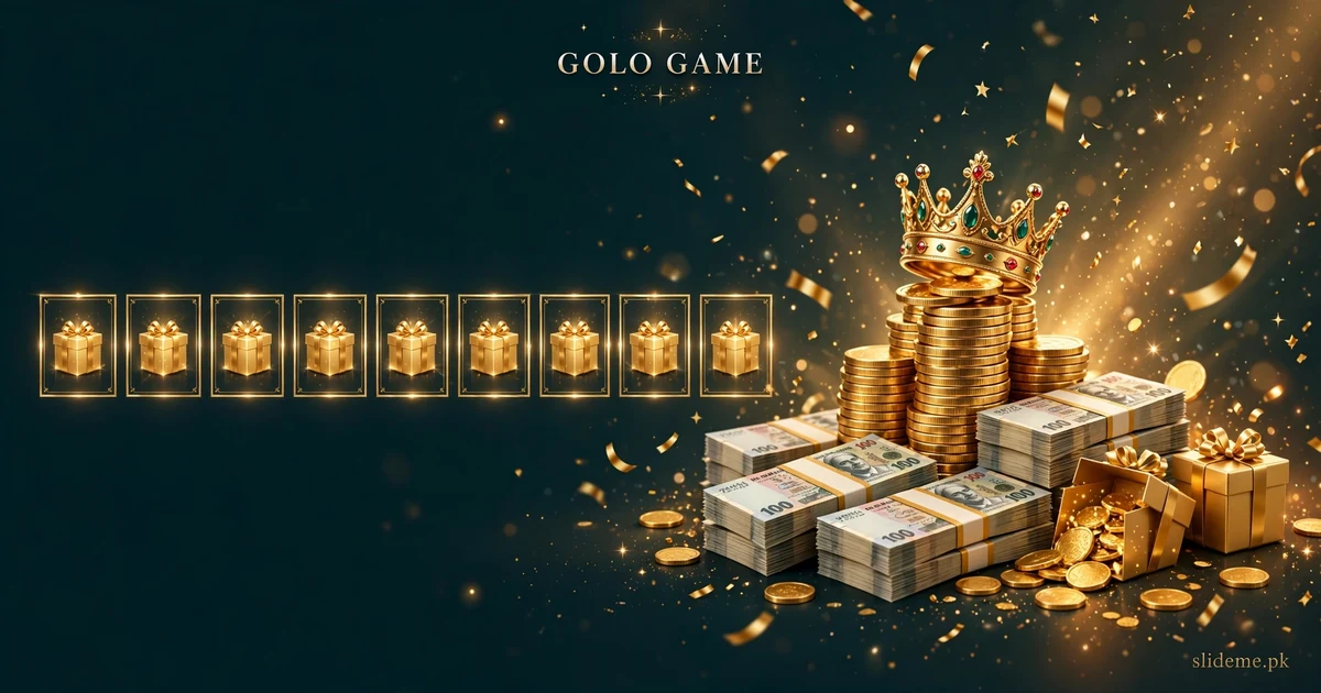 Golo Game daily bonus calendar with gift boxes and gold coin rewards
