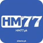 HM77 Game official logo in royal blue and white branding