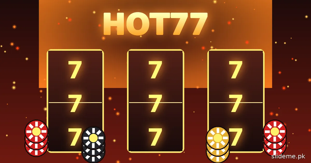 Hot77 game login screen with mobile number sign-in steps