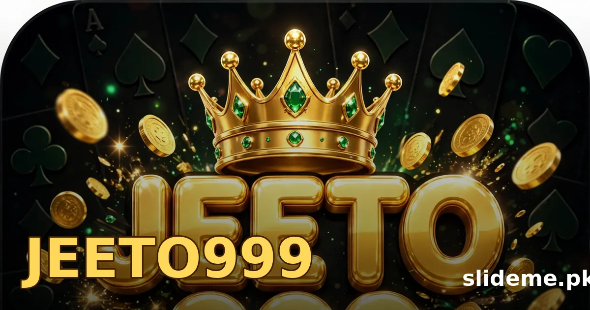 Jeeto999 Game slots and crash games banner with gold JEETO999 logo, slot reels and roulette on dark background