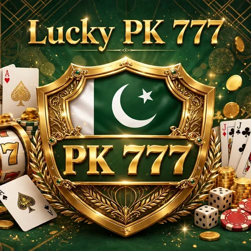 Lucky PK 777 slots lobby with gold-themed game tiles and slot machine graphics