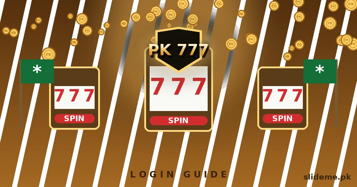 Lucky PK 777 casino lobby banner with golden shield