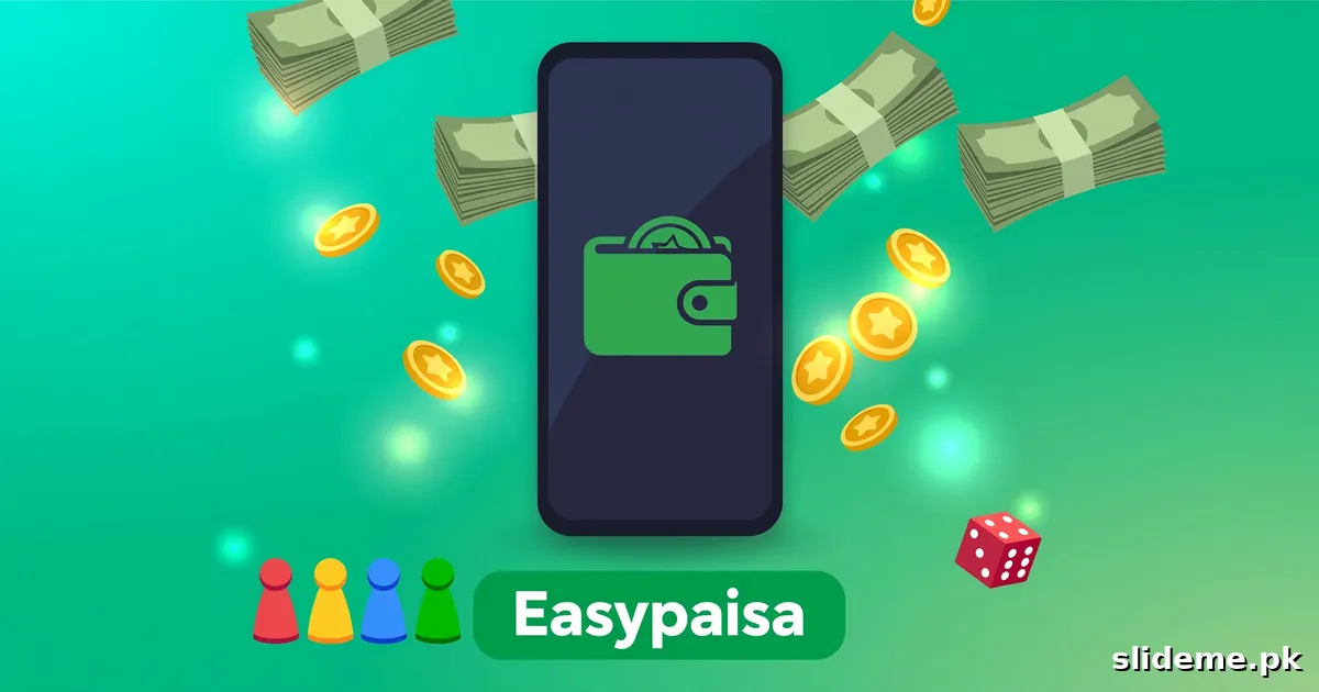 Ludo Paisa Easypaisa cashout banner showing cash and coins flowing from a phone wallet