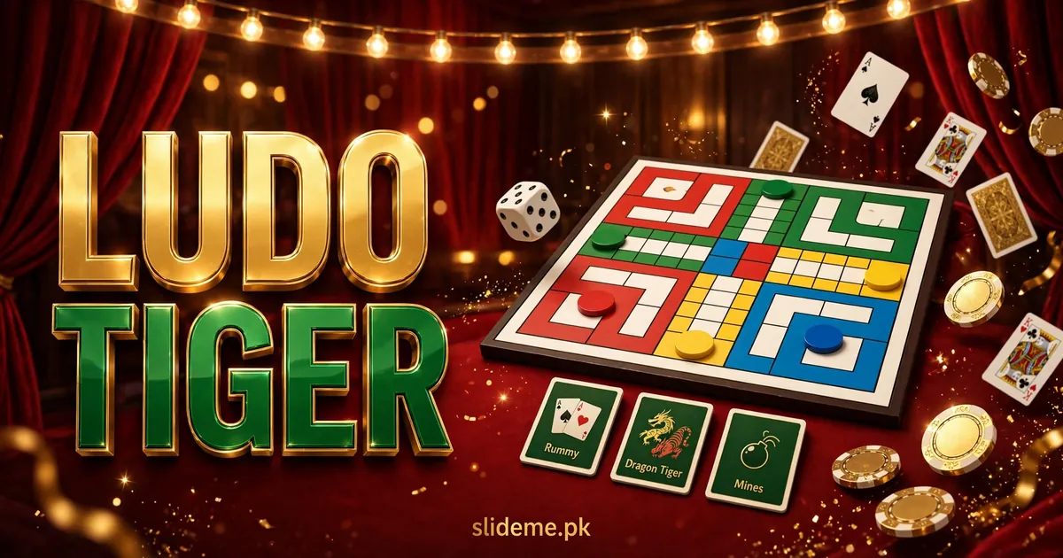 Ludo Tiger Ludo board with Rummy, Dragon Tiger and Mines game tiles