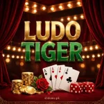 Ludo Tiger Game APK download 2026 — gold and green casino logo art