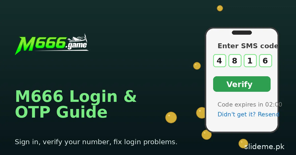 M666 OTP verification – enter the SMS code to sign in