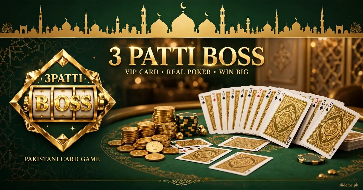 3 Patti Boss promo banner with VIP card room and gold diamond badge