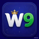 W9 Bet Game app icon – white W and green 9 with gold crown on royal blue