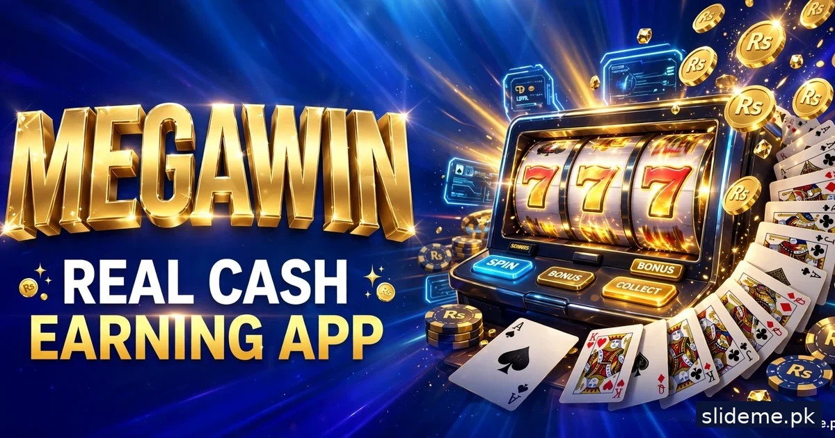 MEGAWIN Game lobby with slots, cards and real cash earning options