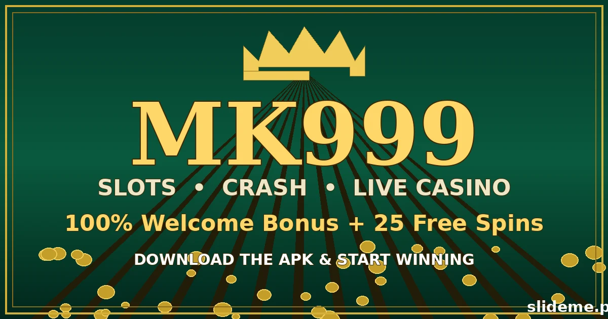 MK999 Game slots bonus banner – golden 777 slot reels with slideme.pk branding