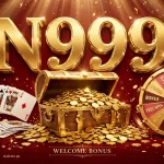 N999 Game app icon — golden N999 casino badge with crown on maroon