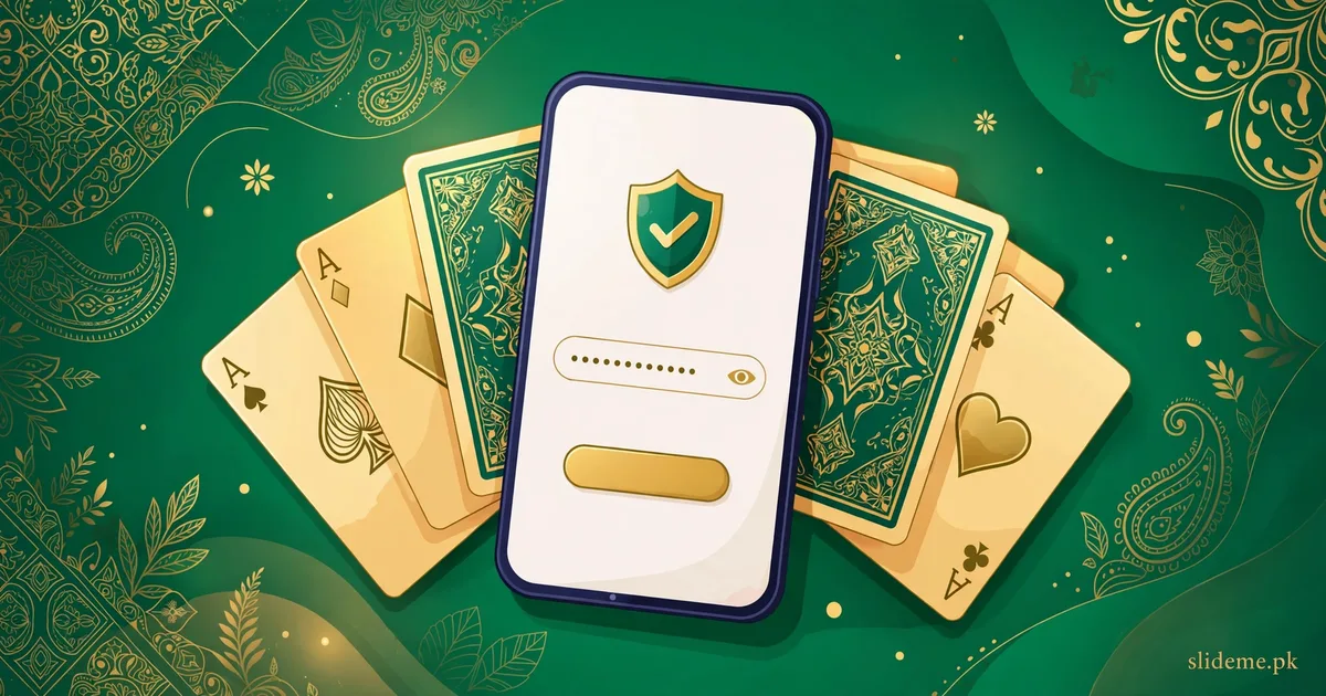 Teen Patti No.1 login screen on smartphone with security shield