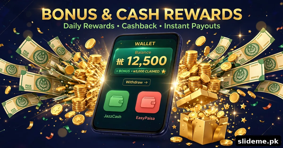 Pak Club bonuses and PKR cashout — smartphone wallet, gold coins, JazzCash and EasyPaisa text badges