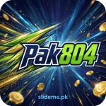Pak804 Game logo in navy blue and lime green – official brand art of the Pak804 earning app