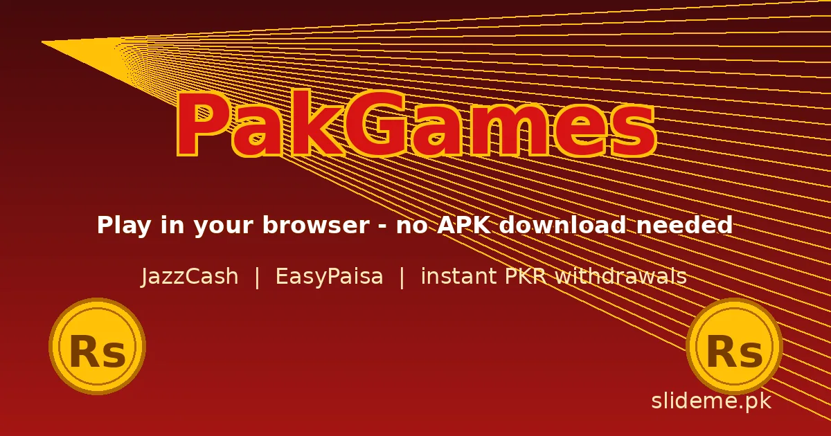 PakGames payments banner with JazzCash and EasyPaisa instant PKR withdrawal options