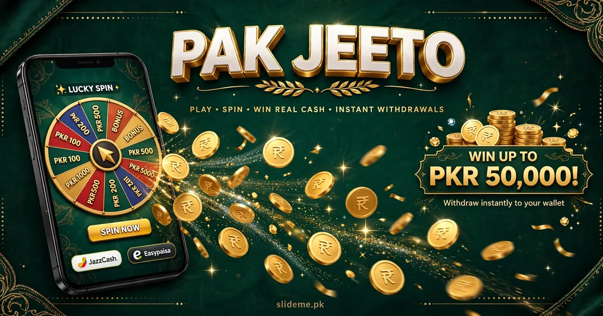 Pak Jeeto app with JazzCash and Easypaisa withdrawals