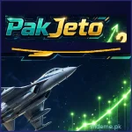 PakJeto Game app icon with the teal and gold PakJeto wordmark and jet crash artwork