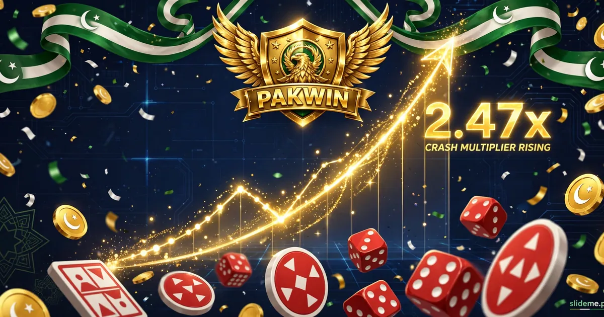 Pakwin Game crash game multiplier curve banner with Ludo tokens dice and Pakistan flag motifs