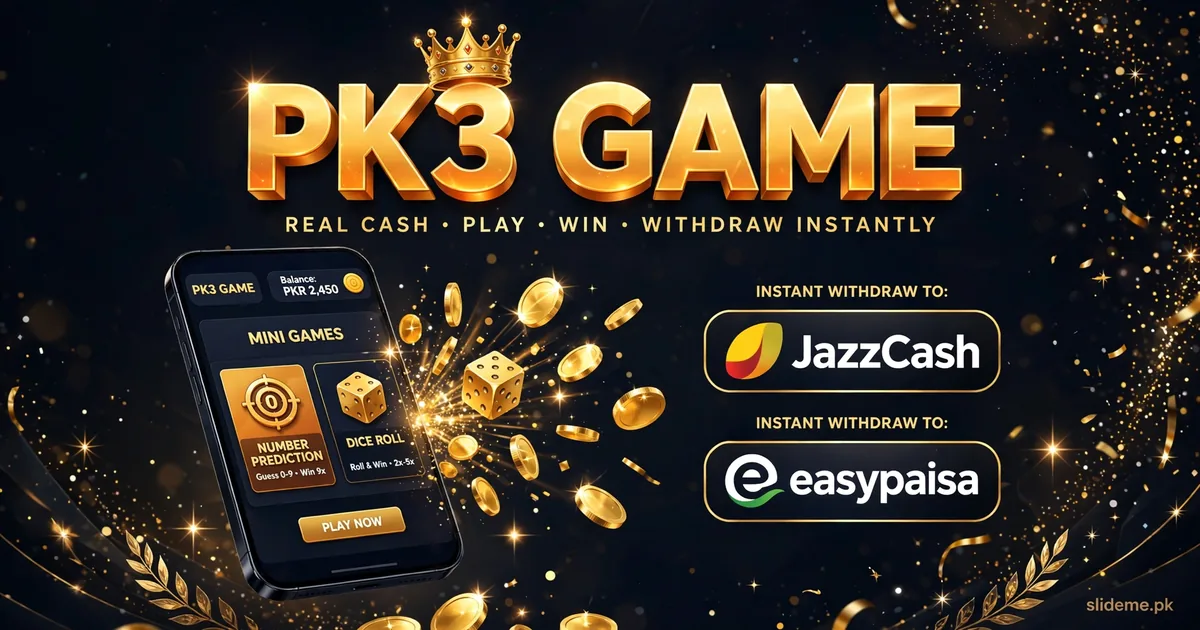 PK3 Game app with JazzCash and Easypaisa payments