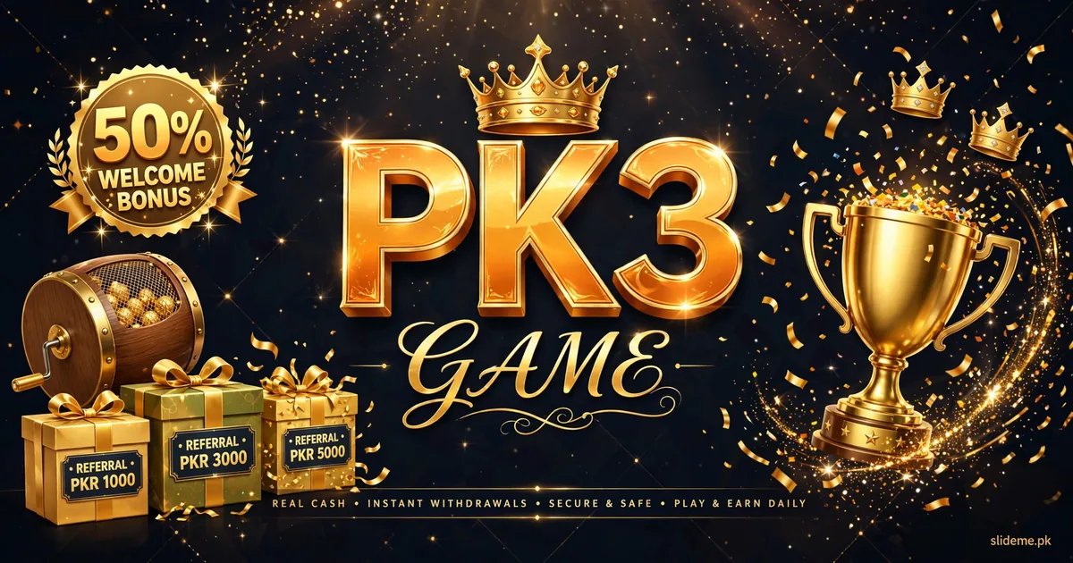 PK3 Game bonuses and referral rewards banner
