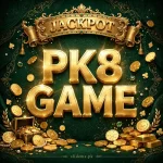 PK8 Game logo — gold coin-style PK8 GAME letters on dark green background