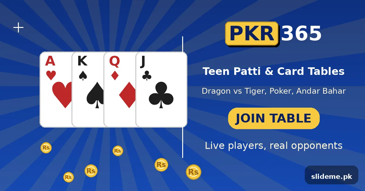 PKR365 card games — Teen Patti, Dragon vs Tiger and poker