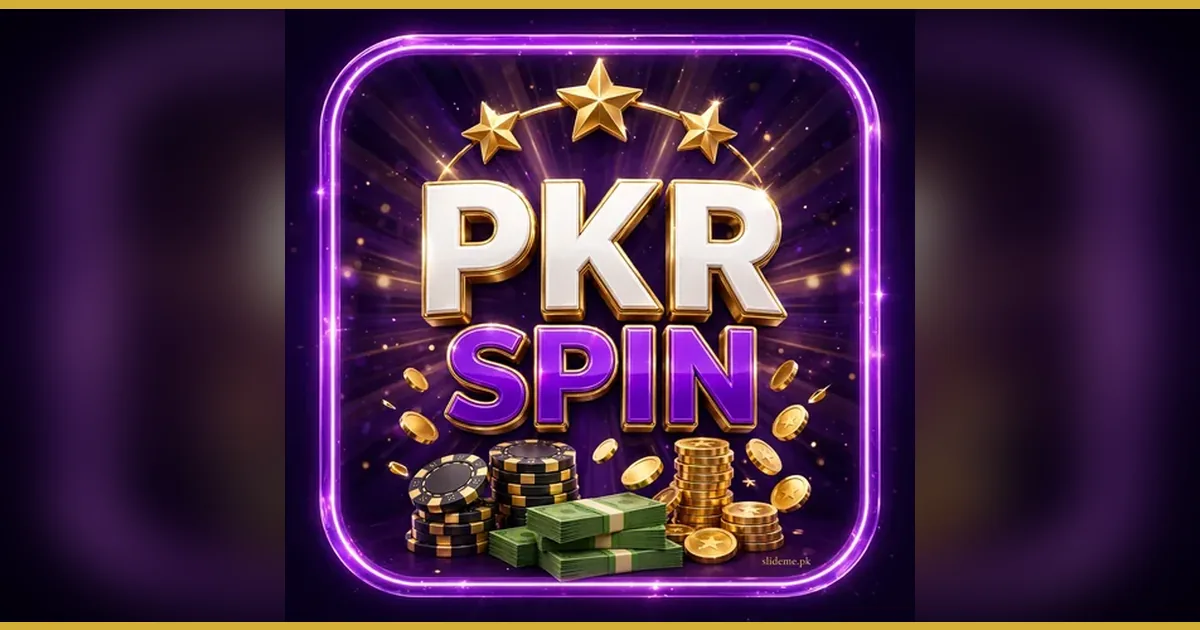 PKRSpin stacked PKR and SPIN 3D logo banner — purple and gold casino theme
