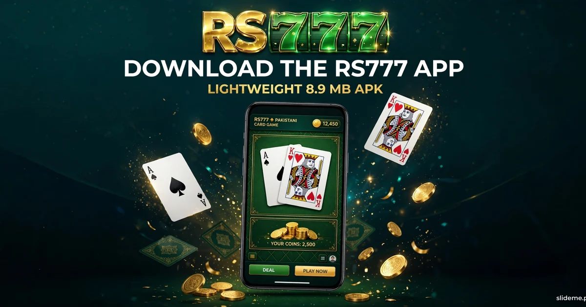 RS777 Game download banner showing the lightweight 8.9 MB app on a smartphone