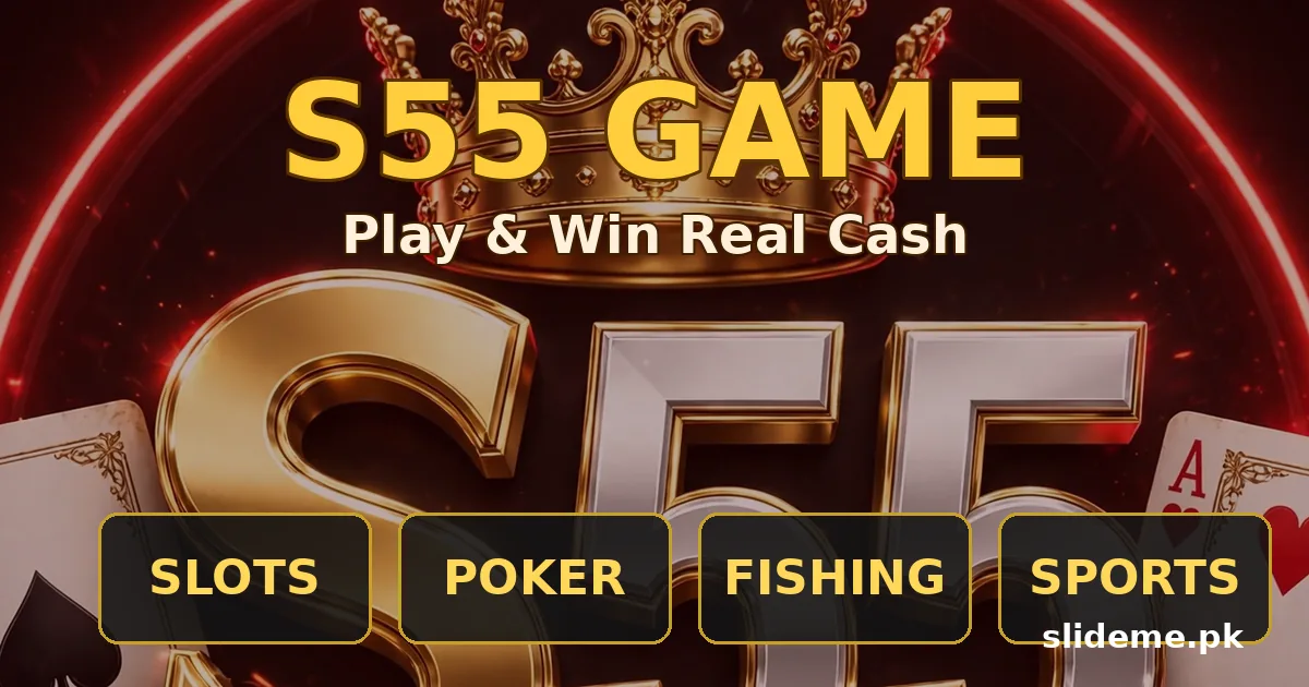 S55 Game lobby with slots, poker, fishing and sports game tiles