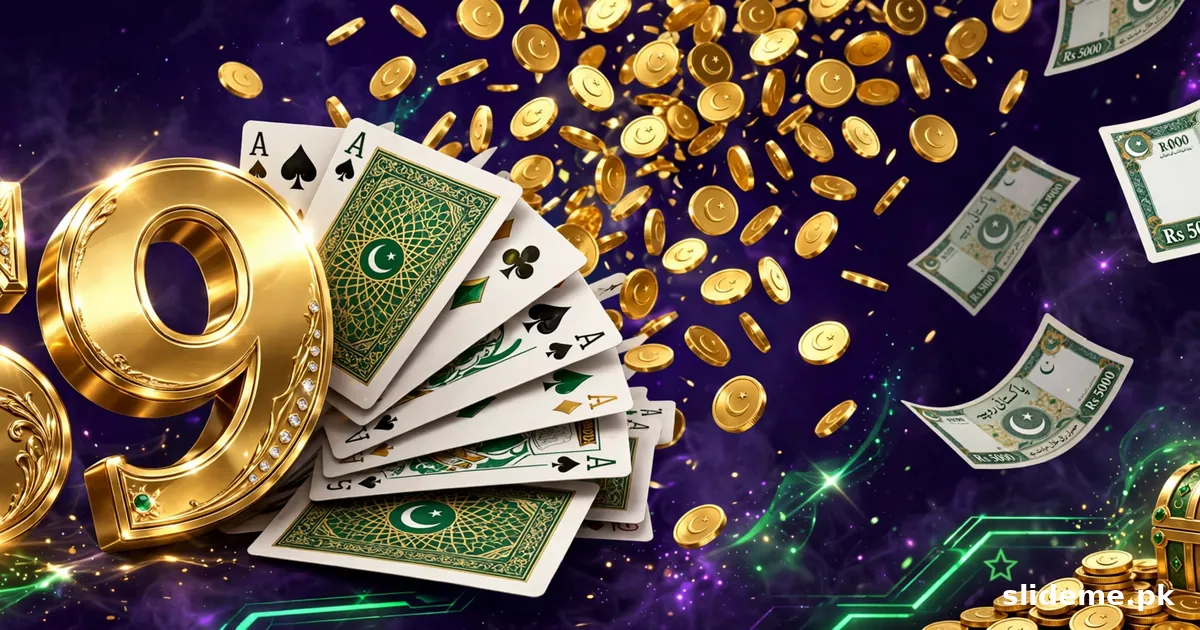S9 PaK Game APK download hero art with golden S9 logo, playing cards and PKR cash rewards