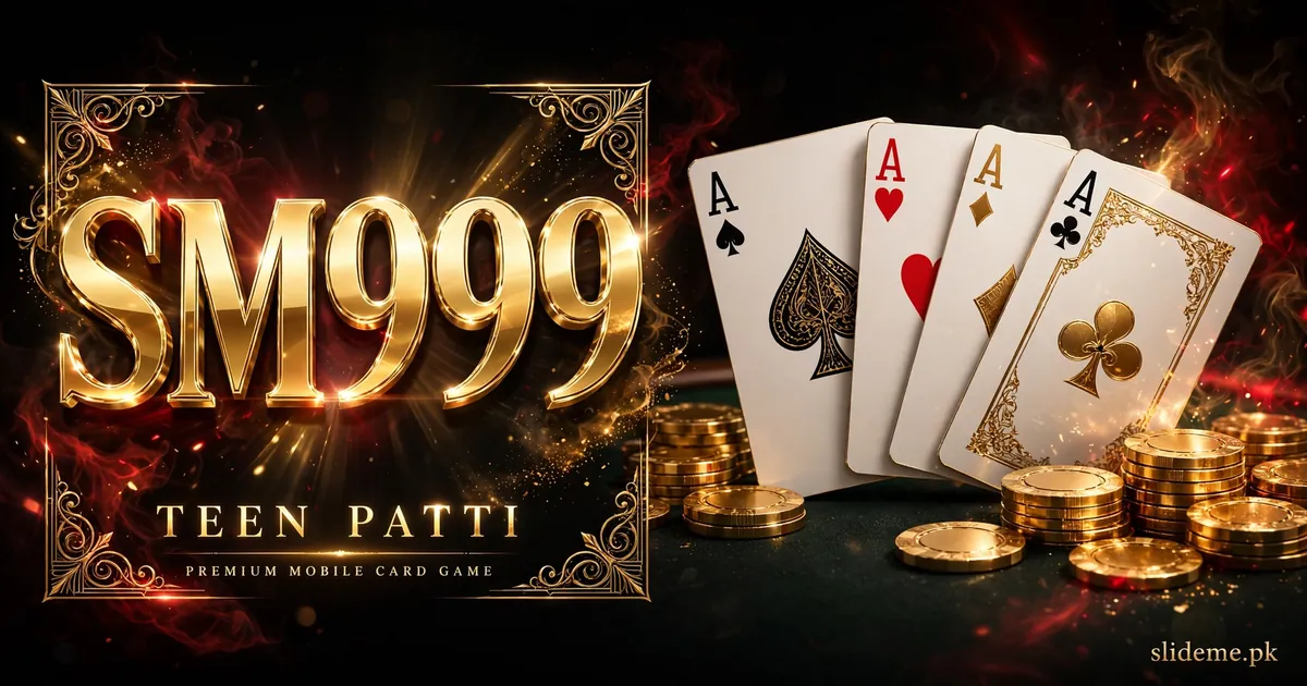 SM999 Game Teen Patti banner with playing cards and poker chips